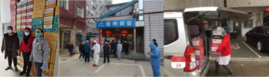 圖片說明：康師傅向武漢市普仁醫(yī)院、武昌醫(yī)院、華潤武鋼總醫(yī)院捐贈物資